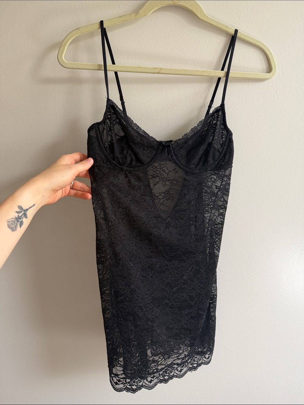 Victoria's Secret Black Lace Chemise